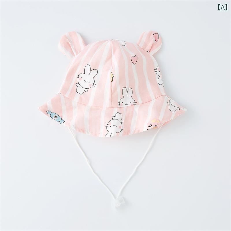 バケットハット ベビー キッズ 男の子 女の子 ガーゼ 純綿 春夏 薄手 UVカット 日よけ つば広 熱中症対策 外遊び ピンク系 イエロー系 フルーツ柄 ドット柄