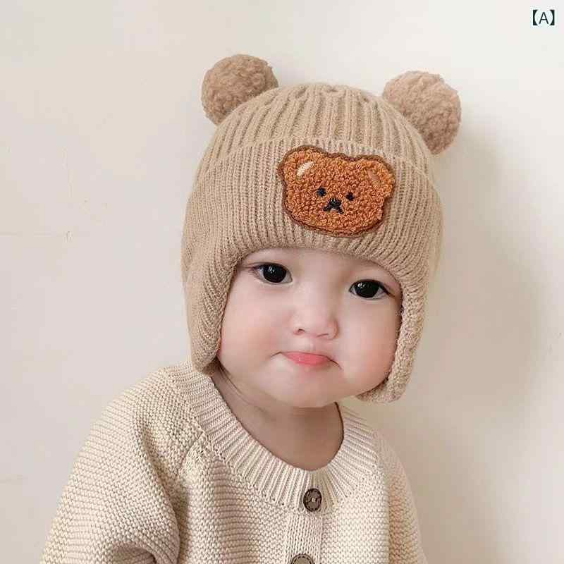 ニット帽 ベビー キッズ 子供用 かわいいくま耳 厚手 防寒 保温 あったか ふわふわ...
