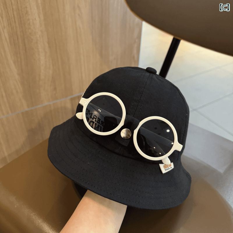 バケットハット ベビー キッズ 男の子 女の子 かわいい サングラス着脱式 折りたた...