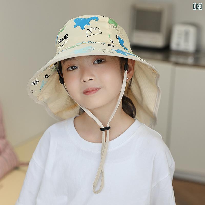 キッズ 帽子 男の子 女の子 ベビー 夏 サマー UVカット 紫外線対策 遮光 つば広 通...