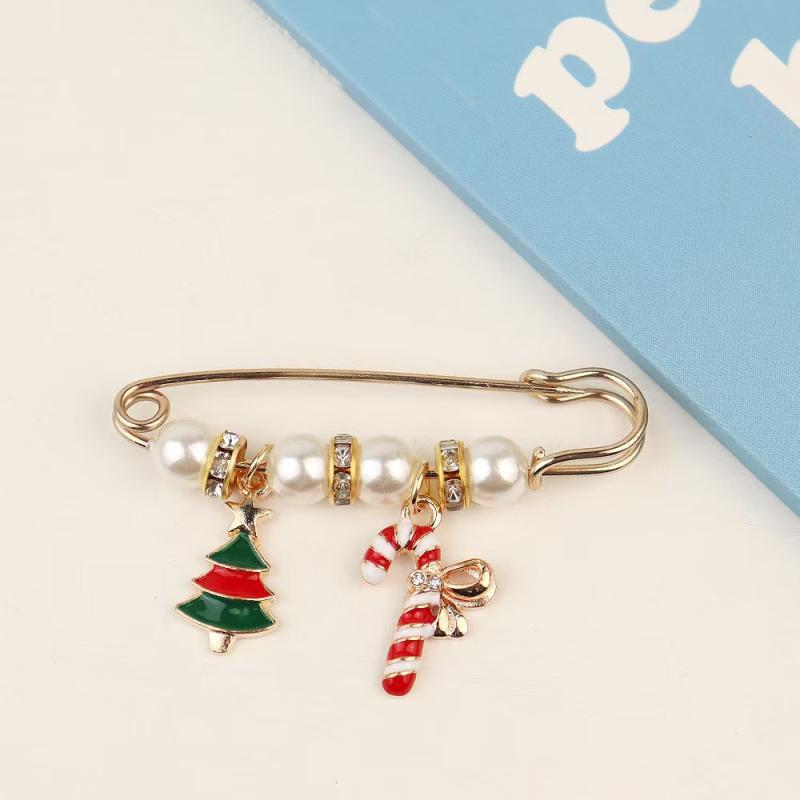 ブローチ レディース クリスマス スカート 防走光 固定 収腰 ウエスト 調整 伸縮 多機能 装飾 冬 王冠 リボン キャラクター 雪の結晶 鹿 クリスマスベル サンタクロース 欧米風