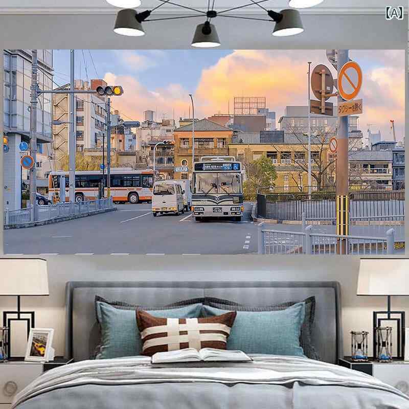 タペストリー 夕焼け風景 インスタ映え 背景布 賃貸部屋 模様替え ウォールアート 寝室 ベッドサイド装飾 ライブ配信 リモートワーク 会議用 おしゃれ インテリア ポリエステル製 長方形 [2]
