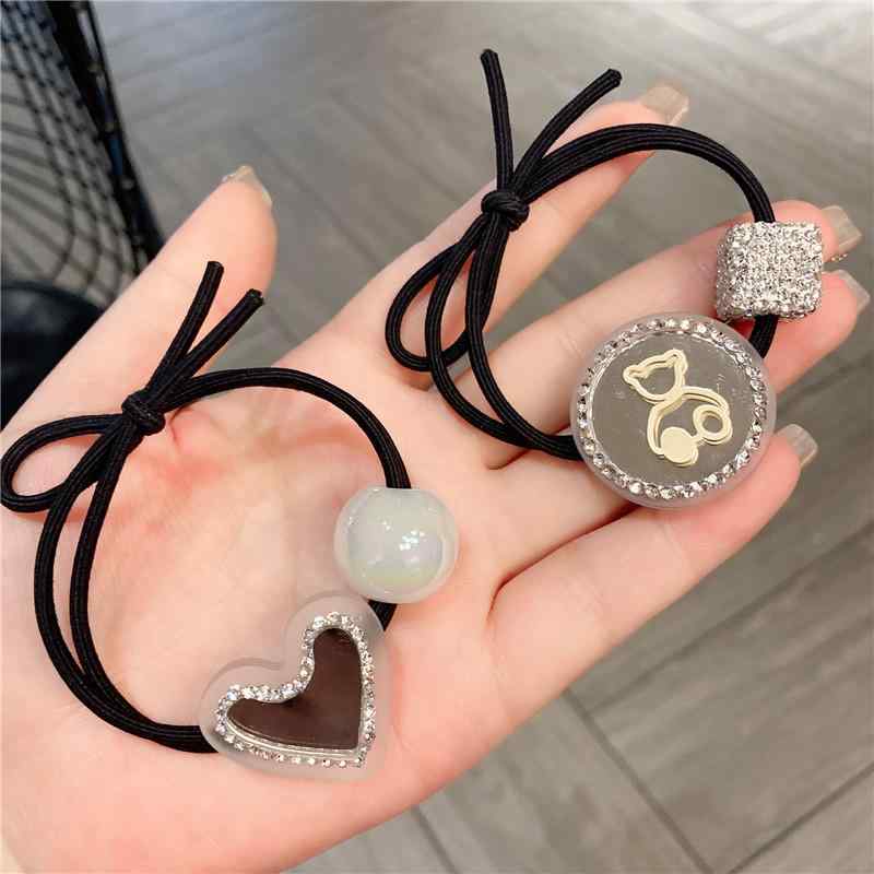 Accessories Supplies - ヘアアクセサリー レディース 透明 クマ 後頭部 大型 シャーク チュール 蝶結 ヘアクリップ ヘアゴム 春 グリーン ホワイト ブラック かわいい おしゃれ 樹脂 ハンドメイド