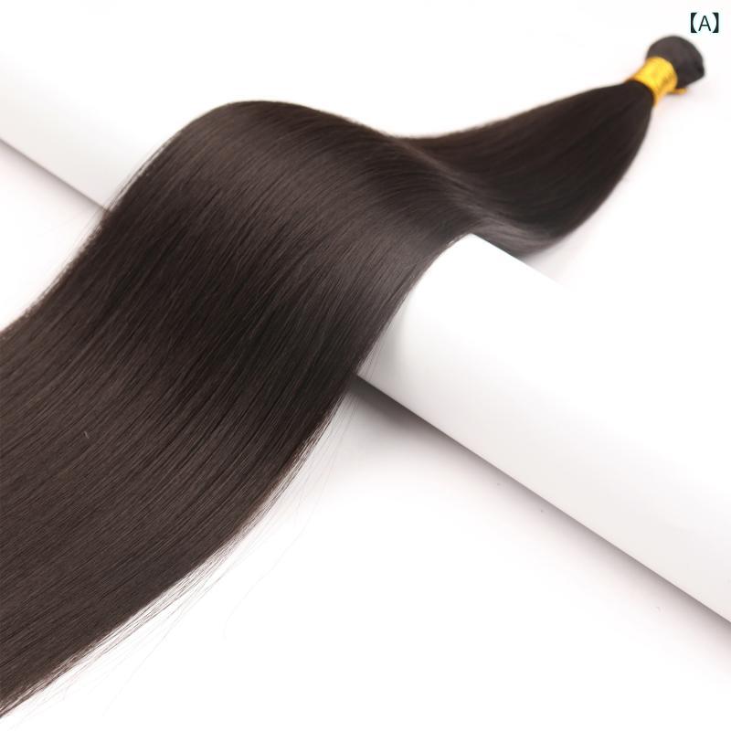 ふんわり暮らし鞄店のクリップイン ヘアエクステンション メンズ レディース ストレートヘア ロング ナチュラル 耐熱合成繊維 バング ポニーテール 簡単装着 ブラック ダークブラウン ライトブロンド 髪アレンジ｜アングル2