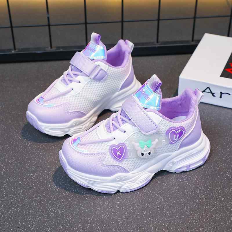 ・カテゴリ: ダッドスニーカー・対象: 女児・対象年齢: 7-12歳、13-16歳・カラー展開: パープル、ピンク・サイズ展開: 26、27、28、29、30、31、32、33、34、35、36、37・靴面素材: PU+メッシュ・柄: カートゥーン・靴底素材: ゴム・着用方法: スリッポン