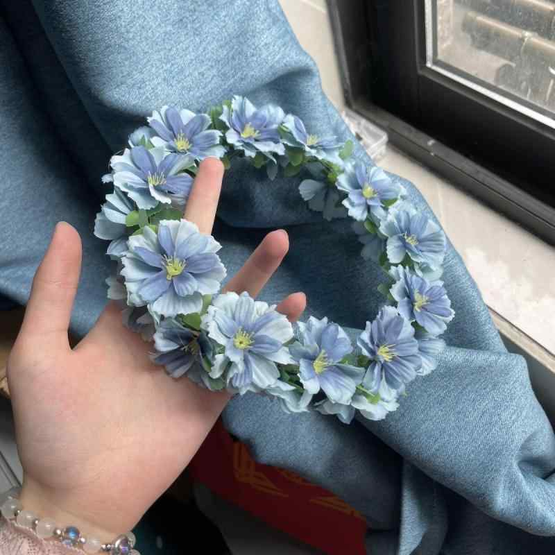 花冠 メンズ レディース ジャスミン 蓮の花 緑葉 シンプル 森ガール ヘアアクセサリー 樹脂 花飾り オリジナルデザイン 春 かわいい おしゃれ 普段使い