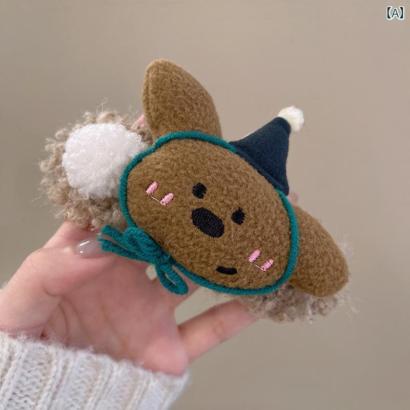 ヘアアクセサリー レディース オリジナルデザイン かわいい ふわふわ バナナクリッ...