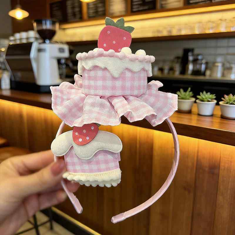 ヘッドアクセサリー 女の子 プリンセス 誕生日 パーティー ケーキ モチーフ 手作り ヘアクリップ 帽子型 ヘッドバンド ヘアゴム ピンク ピーチ ライラック かわいい おしゃれ