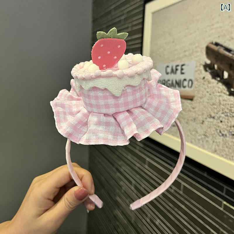 ふんわり暮らし鞄店のヘッドアクセサリー 女の子 プリンセス 誕生日 パーティー ケーキ モチーフ 手作り ヘアクリップ 帽子型 ヘッドバンド ヘアゴム ピンク ピーチ ライラック かわいい おしゃれ｜アングル2