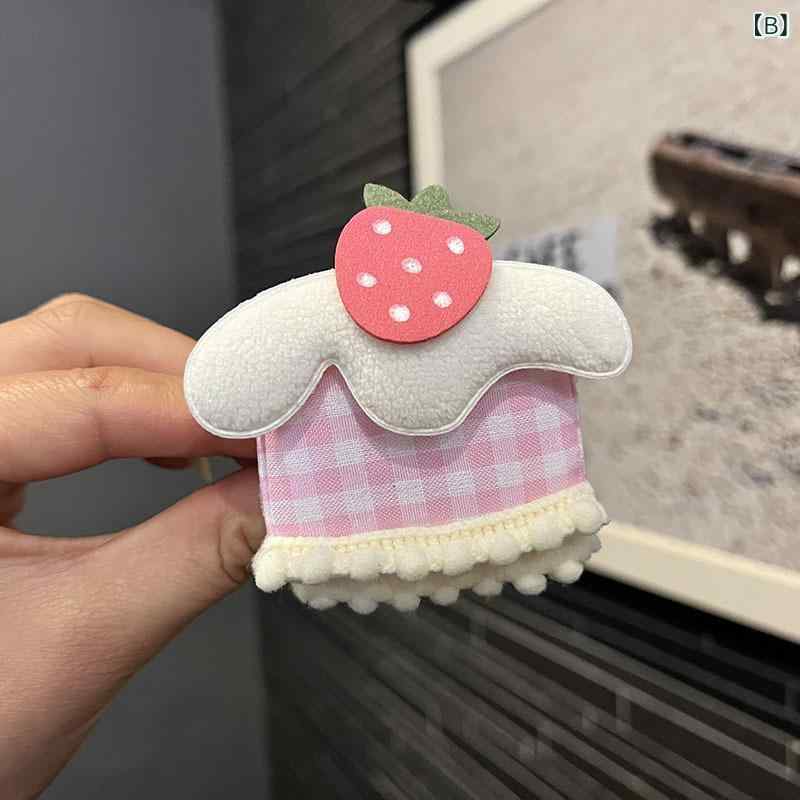 ふんわり暮らし鞄店のヘッドアクセサリー 女の子 プリンセス 誕生日 パーティー ケーキ モチーフ 手作り ヘアクリップ 帽子型 ヘッドバンド ヘアゴム ピンク ピーチ ライラック かわいい おしゃれ｜アングル3