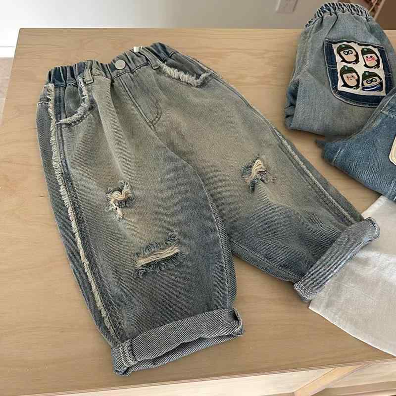 ジーンズ キッズ 男の子 デニムパンツ 韓国ファッション クール カジュアル ストリ...
