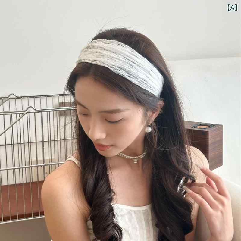ヘアバンド レディース レース 夏 透け感 高級感 かわいい 爽やか 洗顔 高頭頂 チ...