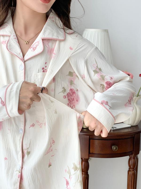 ・カテゴリ: 授乳服・柄: 植物花柄・袖丈: 長袖・パンツ丈: ロング・主な素材: 綿50-70%、ポリエステル30-50%・サイズ展開: L、XL、XXL、XXXL・スタイル: 日韓レジャー・タイプ: パンツセット