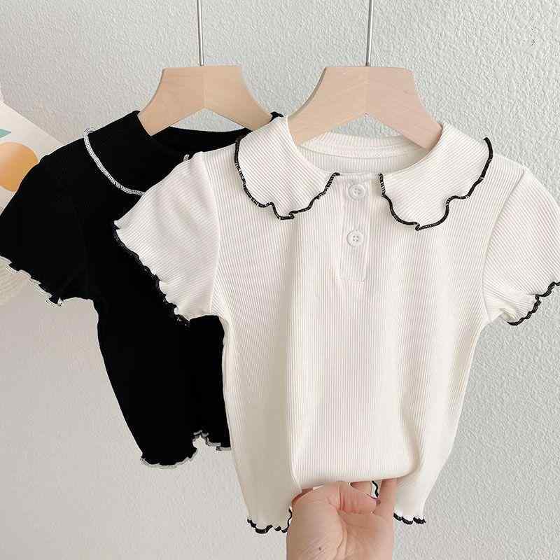 ・カテゴリ: 子供Tシャツ・スタイル: 韓国風・主な素材: アイスシルク（ポリエステル70%）・袖丈: 半袖・柄: 無地・領型: 折り返し襟・カラー展開: ホワイト、ブラック・サイズ展開: 80cm、90cm、100cm、110cm、120cm、130cm、140cm・安全基準: Bクラス