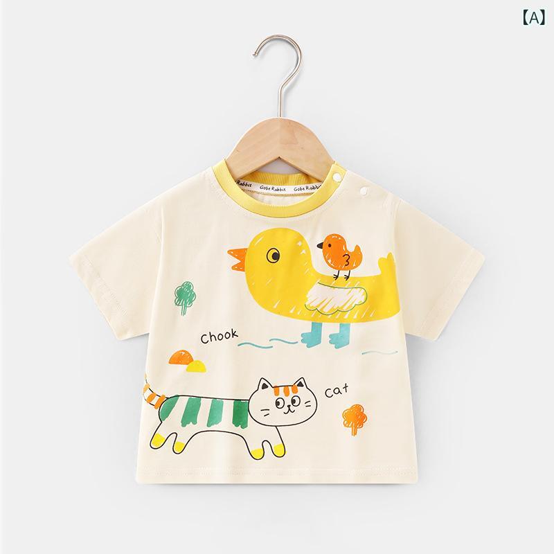 ・カテゴリ: キッズTシャツ・スタイル: カジュアル・主な素材: 綿100%・ネックライン: クルーネック・袖丈: 半袖・柄: キャラクター・カラー展開: 米白色、炭灰、紫色・サイズ展開: 73、80、90、100、110、120・対象年齢: 1~8歳・性別: 男女兼用