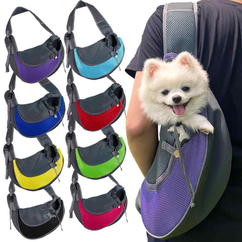 ペットキャリーバッグ メッシュ 通気性 快適 ポリエステル 犬猫 小型犬 テディ犬 肩掛け 外出 散歩 お出かけ 普段使い かわいい おしゃれ 赤 黒 紫