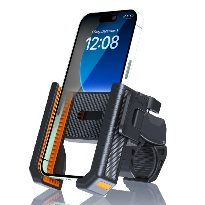 スマホホルダー メンズ レディース 自転車 バイク 電動バイク オートバイ マウンテンバイク 電動自転車 デリバリーライダー 防振 振動吸収 プラスチック ブラック オレンジ レッド