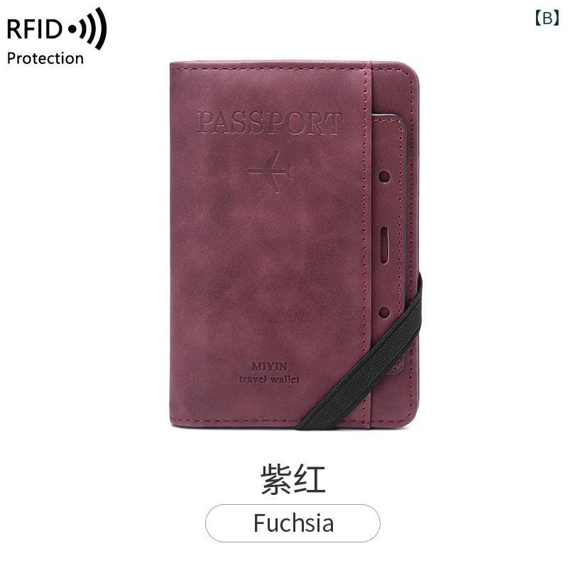パスポートケース メンズ レディース 二つ折り RFIDブロック 多機能 ワクチンカー...