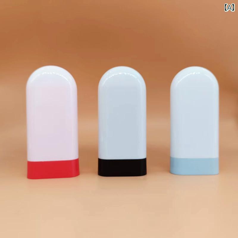 化粧品容器 回転式 楕円形 固形スティック管 棒 日焼け止め棒 リップスティック管 ...