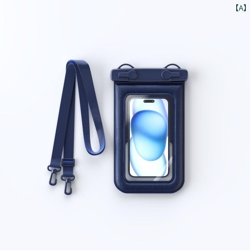 防水スマホポーチ メンズ レディース 海綿浮き 大容量 タッチ対応 密封 透明 PVC 防水 黒 白 緑 水泳 潜水 ラフティング 登山 ビーチ 釣り アウトドア ハンギングコード