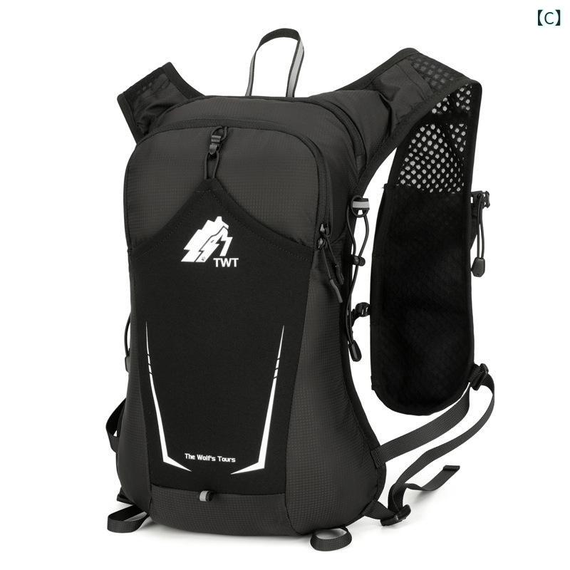 バックパック アウトドア トレイルランニング マラソン ハイキング トレッキング 登山 サイクリング マウンテンバイク 水袋 小型 ナイロン オレンジ 湖ブルー 黒 3