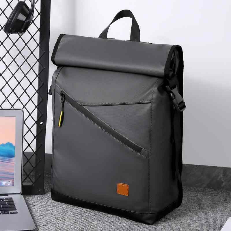・カラー: ブラック、ライトグレー、ブラック×グレー、ダークグレー・サイズ: 幅31cm、厚さ15cm、高さ44cm・対象性別: メンズ・用途: レジャー、旅行・主な素材: オックスフォード布・スタイル: シンプル・容量: 20-35L・機能: 拡張可能・対応PCサイズ: 38.1cm・柄: 無地・裏地: ポリエステル・デザイン特徴: ステッチ・肩ストラップ: 曲線型