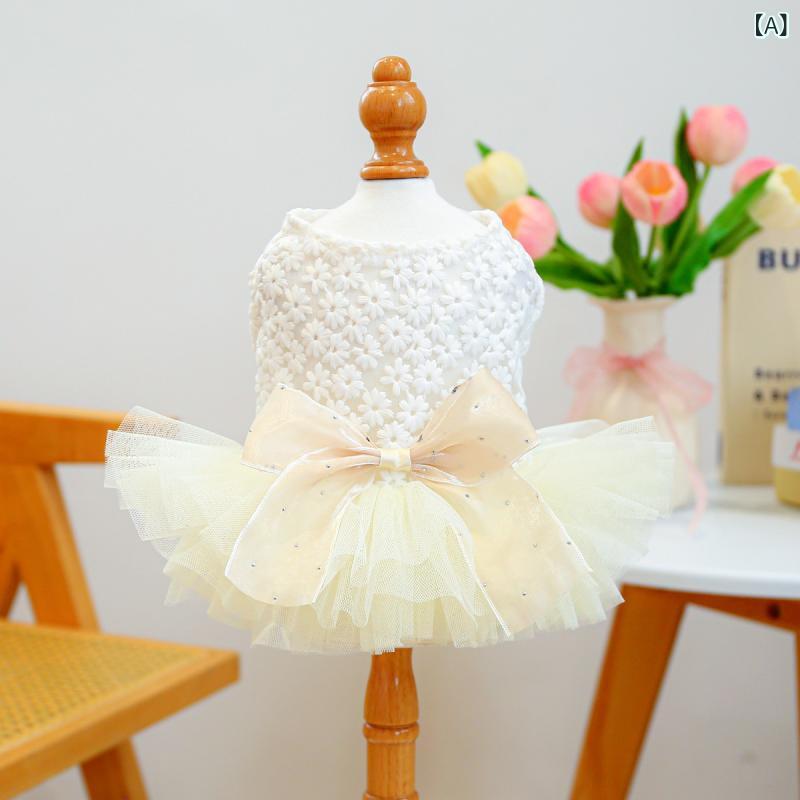 ふんわり暮らし鞄店のペット服 犬用 春夏 かわいい プリンセス TUTU チュールドレス ボリューム 森ガール風 ウェディング 結婚式 写真撮影 誕生日 おしゃれ ポリエステル｜アングル2