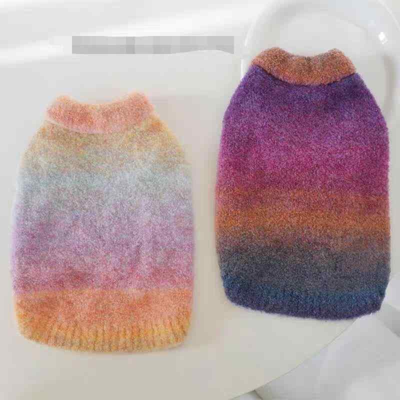 戲服 - ペット服 犬猫用 秋冬 ノースリーブ ニットセーター ベスト 保温 防寒 暖かい 小型犬 中型犬 子犬 マルチーズ ビションフリーゼ かわいい おしゃれ カジュアル 普段着 お散歩 パープル オレンジ