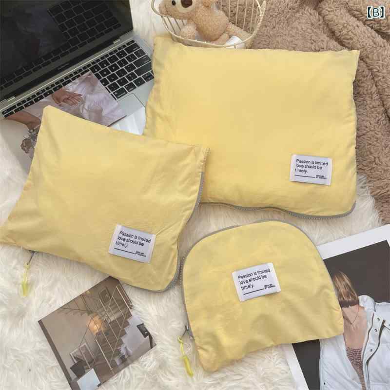 旅行ポーチ セット 防水 仕切り 収納オーガナイザー 化粧品 インナー 下着 生理用品 小サイズ 大サイズ スーツケース 出張 おしゃれ ポリエステル アイボリー ベージュ グレー soarsole-10303528 ふんわり暮らし鞄店 サンプル画像2