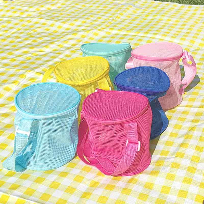 ビーチ 収納バッグ 子供 玩具 メッシュ ネット ナイロン 密閉ポーチ アウトドア 雑物 靴 インナー 衣類 洗面用品 汚れ衣物 シンプル