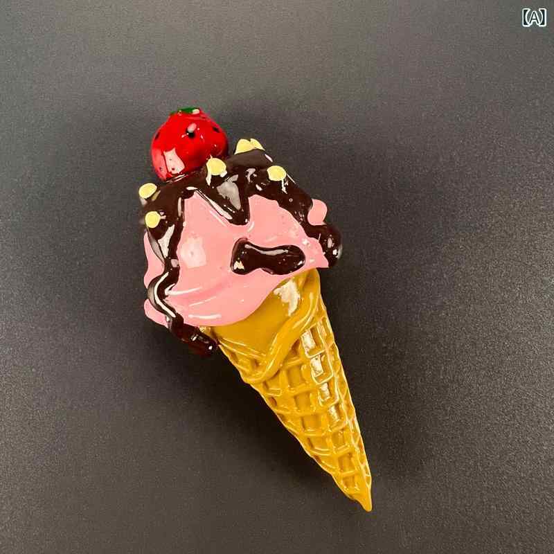 マグネット カラフル かわいい 3D 立体 食品 スイーツ パン アイス ピザ ハンバーガー ポップコーン ケーキ モチーフ 冷蔵庫 キッチン ..