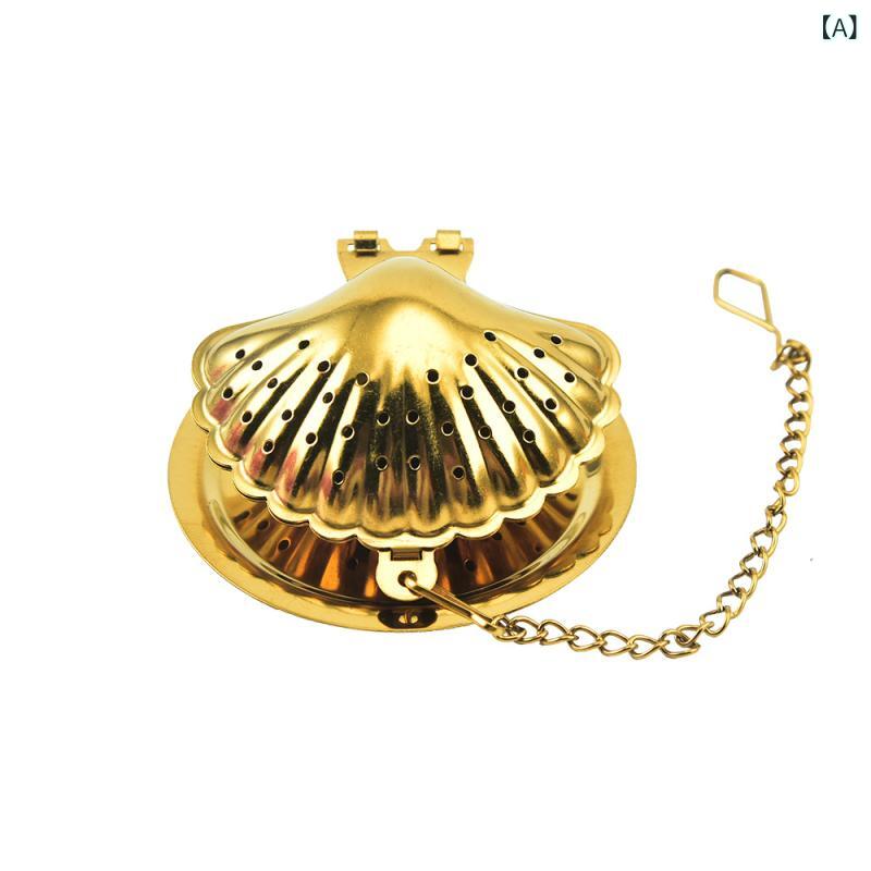茶こし ゴールド 吊り下げチェーン 304ステンレス ティーインフューザー オフィス...