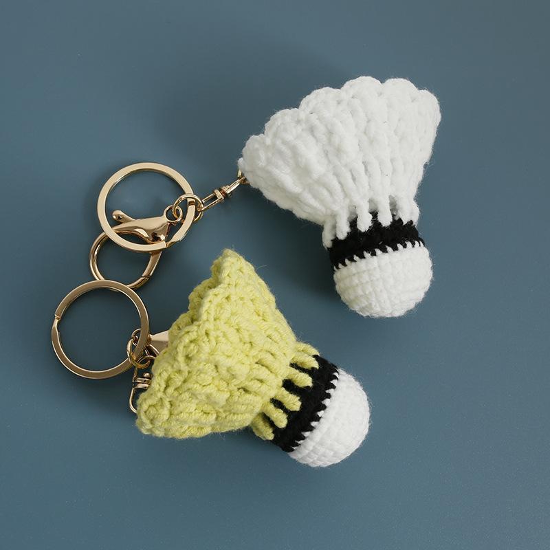 バッグチャーム キーホルダー 羽毛球 手編み 毛糸 ハンドメイド かわいい カートゥ...