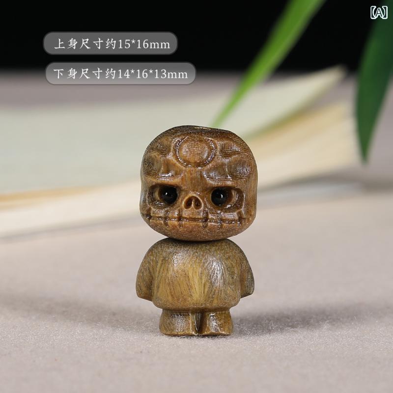 キーホルダー 鞄チャーム 木彫り ア呆小人 身体セット 悪魔モチーフ アクセサリー ...