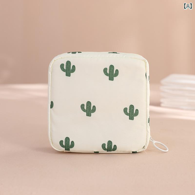 生理用品 収納ポーチ ナプキン 小銭入れ メイク 旅行 学生 デスク バスルーム かわいい おしゃれ ポリエステル 立方体 多機能 コンパクト キュート ピンク 青 黒 soarsole-10314743 ふんわり暮らし鞄店 サンプル画像2