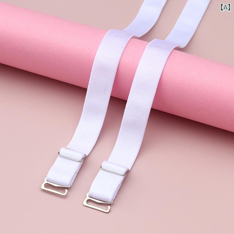 Strap - 肩紐ストラップ レディース ポリエステル ロングタイプ 調整可能 取り外し可能 防滑 白 黒 ピンク 細幅 インナー ブラジャー 替え 普段使い おしゃれ かわいい ベーシック