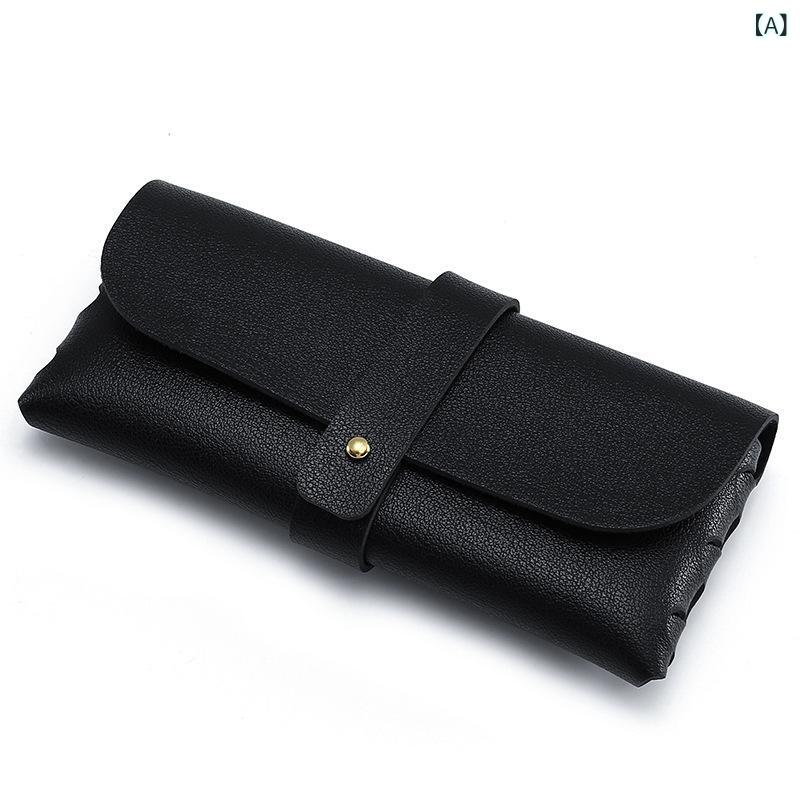 メガネケース 革製 ソフトケース 耐衝撃 ポータブル 高級感 レトロ メガネクロス メガネポーチ メガネ袋 シンプル スタイリッシュ おしゃれ サングラス 黒 白 緑 ベルベット ニット スエード 2