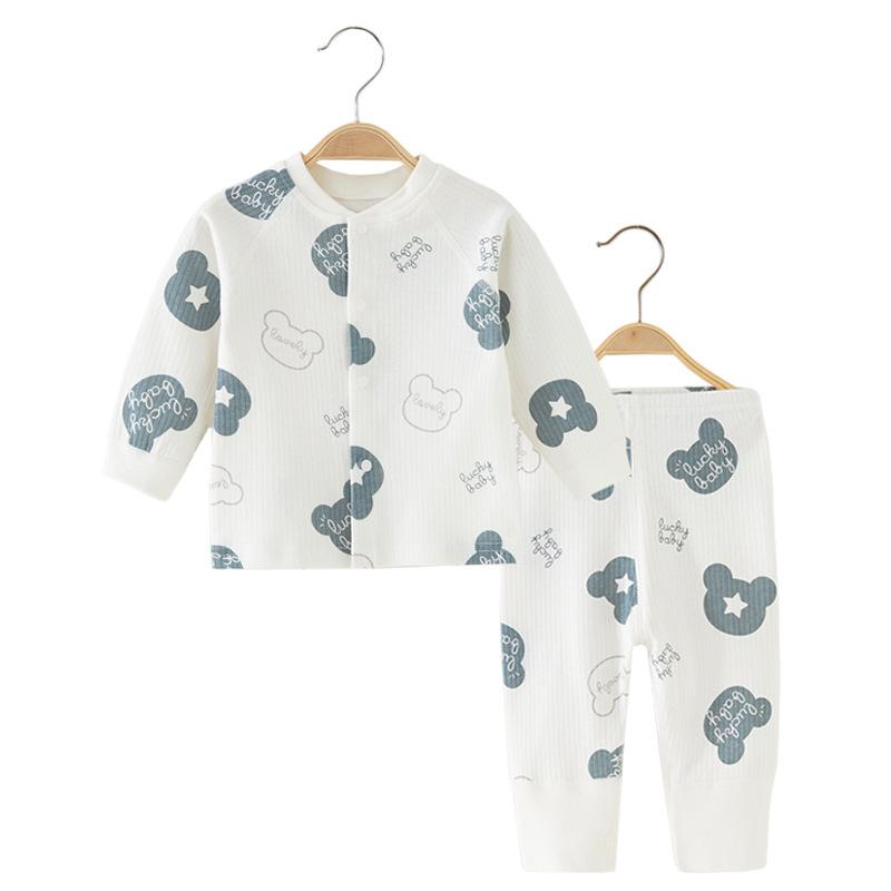 Underwear, Nightwear - ベビー肌着 男の子 女の子 赤ちゃん用 秋冬 長袖 長ズボン 前開き コットン100% 丸首 インナー パジャマ ルームウェア 吸湿性 柔らかい 普段使い