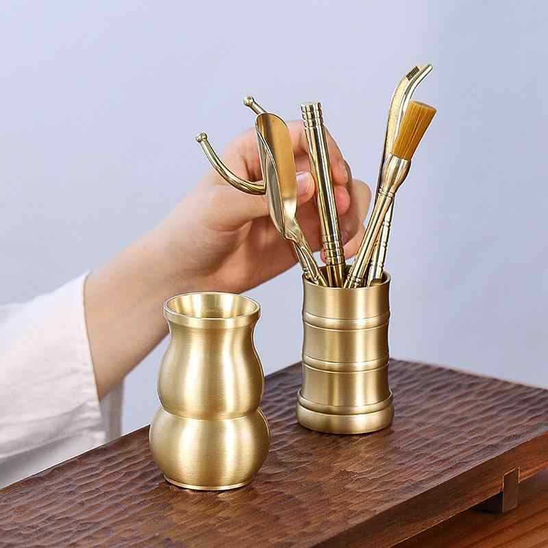 茶道具 真鍮製 茶道六君子 プーアル
