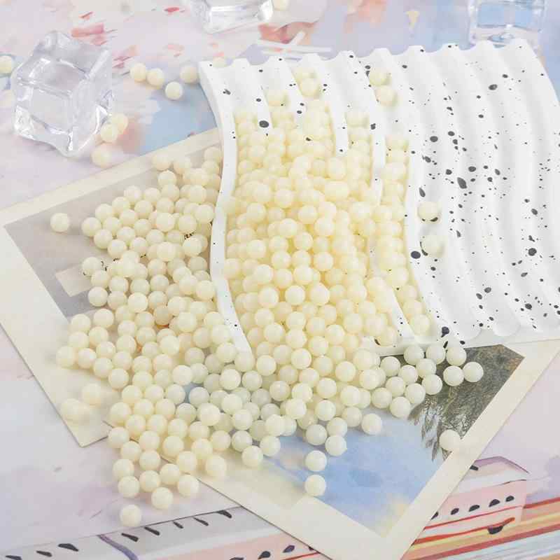 乐天商城 - アクセサリーパーツ 6mm 穴なし フェイクパール風 キャンディカラー ソリッドカラー PP素材 プラスチック 樹脂 丸玉 DIY ハンドメイド 手芸 ルースビーズ 服飾 飾り アイボリー