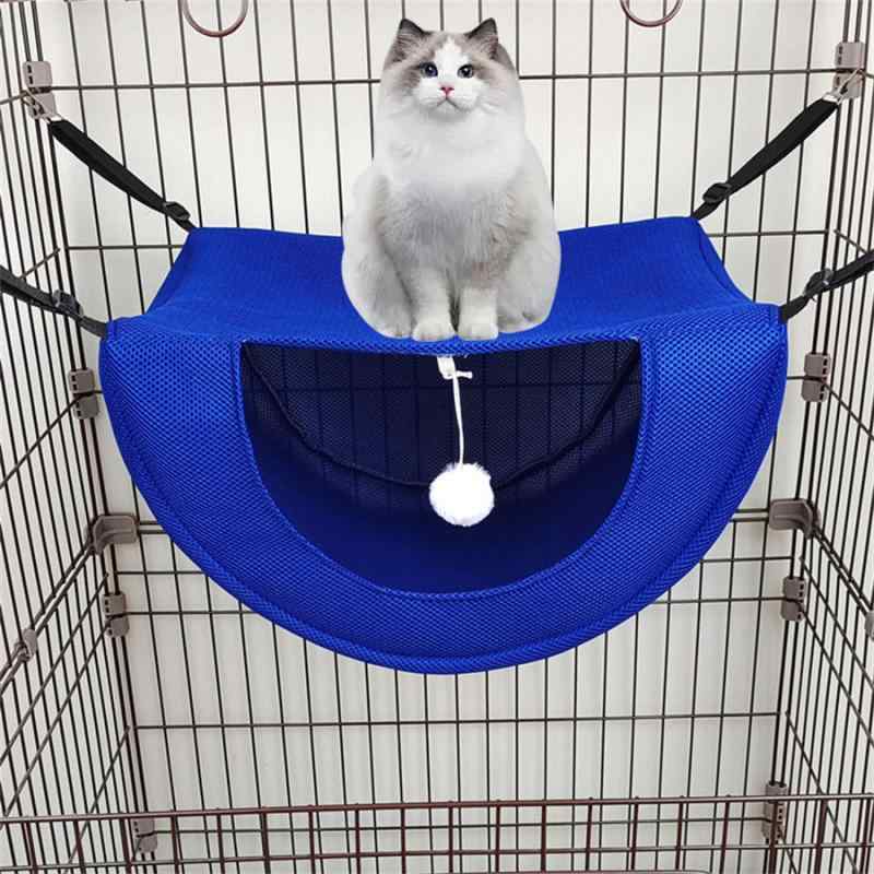 ペットハンモック 猫用 ケージ用 吊り下げ式 通気性 メッシュ素材 オールシーズン ...