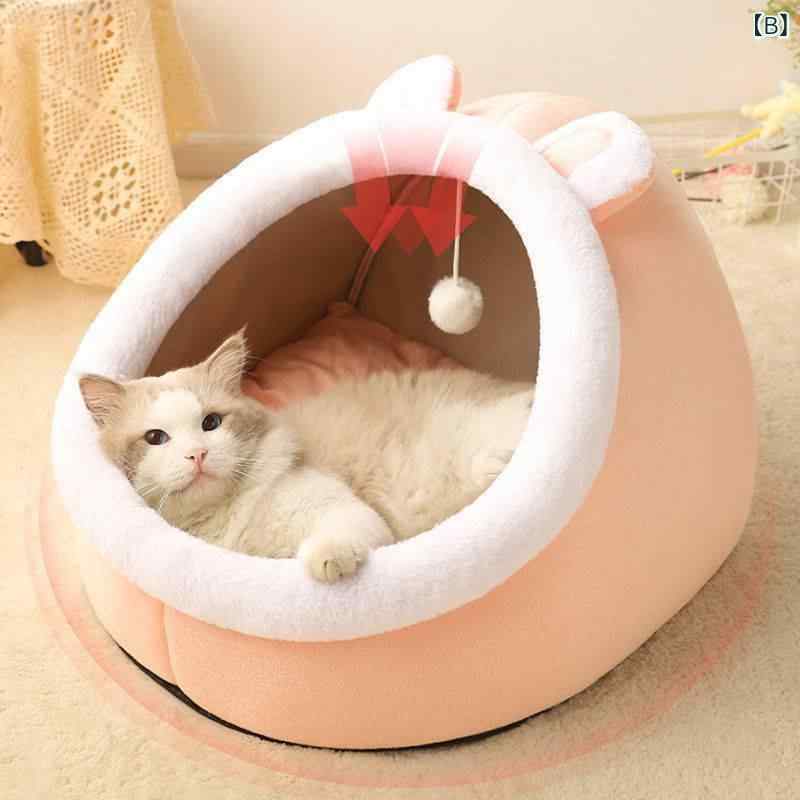 猫ちぐら キャットハウス ドーム型 猫ベッド 猫 ペットハウス 半密閉式 小型犬 室...