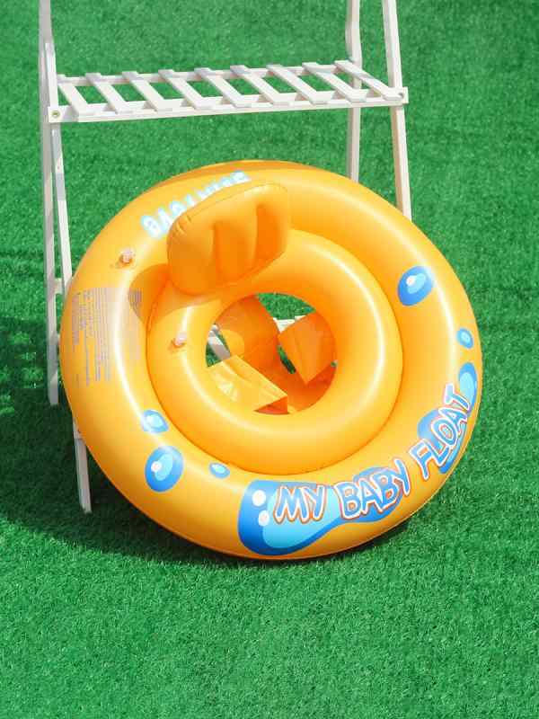 浮き輪 キッズ ベビー 黄色 厚手 ダブルチャンバー 十字 座付き 足入れ 赤ちゃん用...