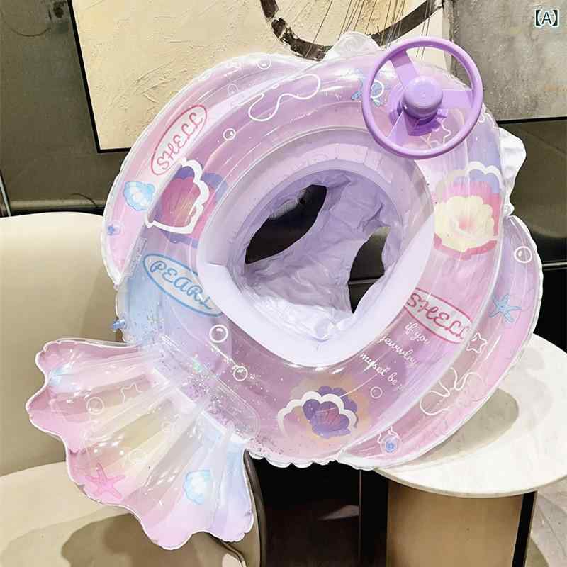 浮き輪 キッズ 貝殻 人魚 子供 女の子 浮輪 足入れ 浮き具 プール 海水浴 水遊び ...
