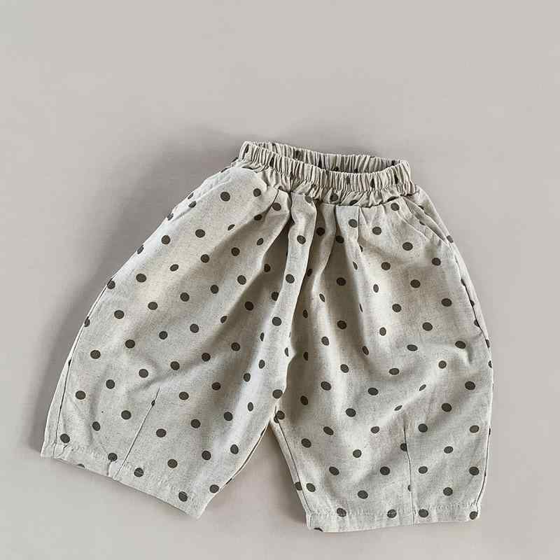 Rakuten - パンツ キッズ 男女兼用 七分パンツ 夏物 コットン ドット柄 ワイドパンツ ゆったり カジュアル