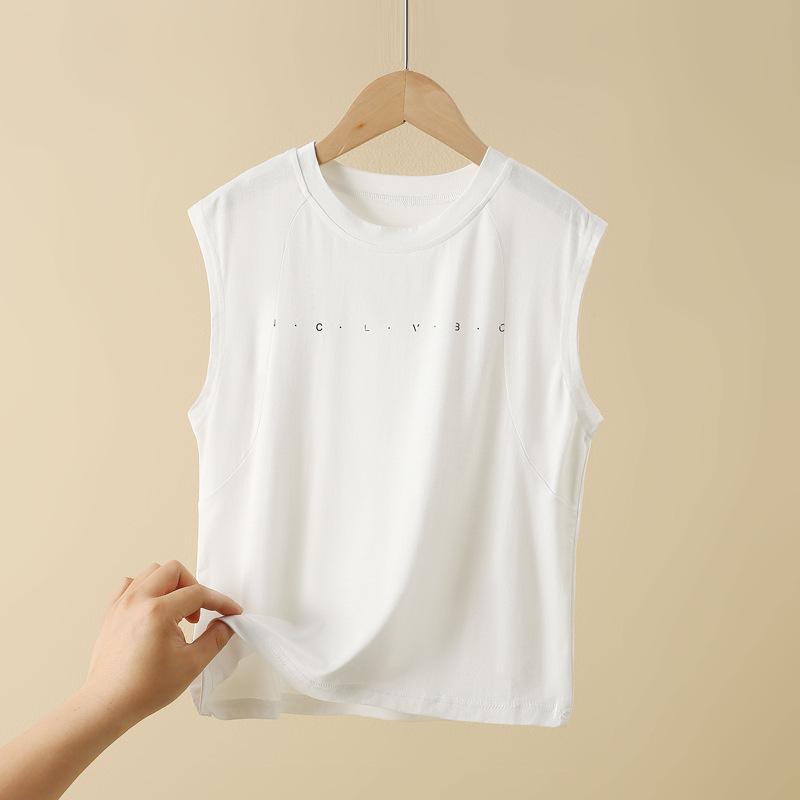 タンクトップ キッズ 男の子 ジュニア ノースリーブ Tシャツ スポーツウェア トップス レーヨン混 接触冷感 吸汗速乾 部屋着 ルームウェア 子供服 丸首 無地 ロゴ カジュアル 運動 通学 110-175cm