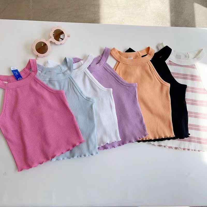 タンクトップ キッズ 女の子 トップス キャミソール ノースリーブ コットン 無地 ...