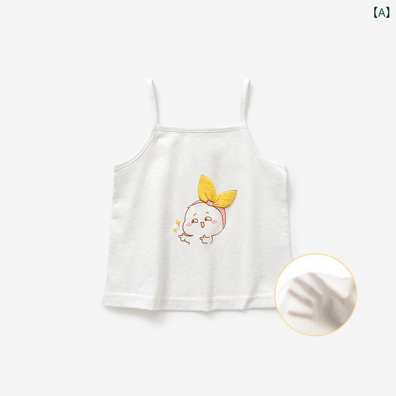ふんわり暮らし鞄店のタンクトップ ベビー 女の子 キャミソール 春夏 コットン 薄手 インナー 下着 キッズ 部屋着 接触冷感 かわいい キャラクター｜アングル2