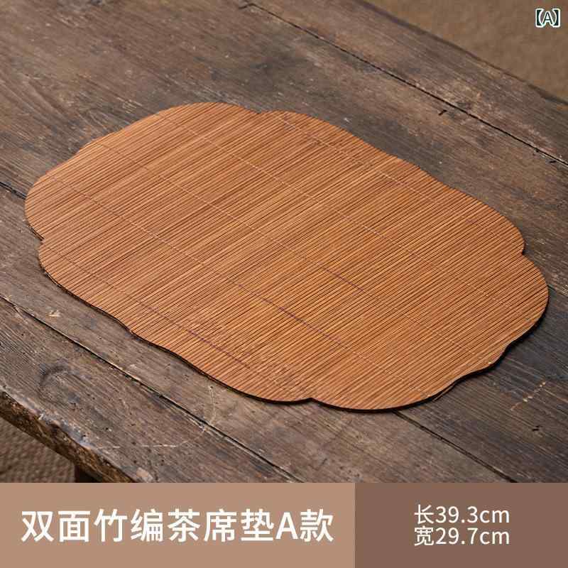 ふんわり暮らし鞄店のテーブルランナー 竹製 茶器 敷物 茶道 おしゃれ 和風 レトロ テーブルクロス 撥水 プレースマット アジアン 雑貨｜アングル2