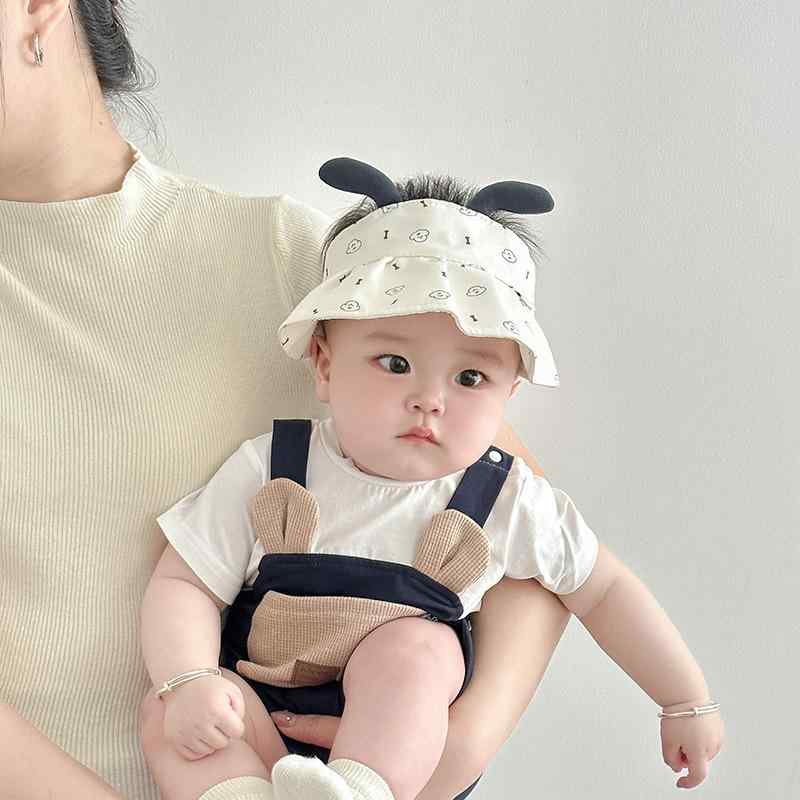 帽子 ベビー 男の子 女の子 春夏 サンバイザー 日よけ 紫外線対策 熱中症対策 つば広 メッシュ 通気性 かわいい お出かけ